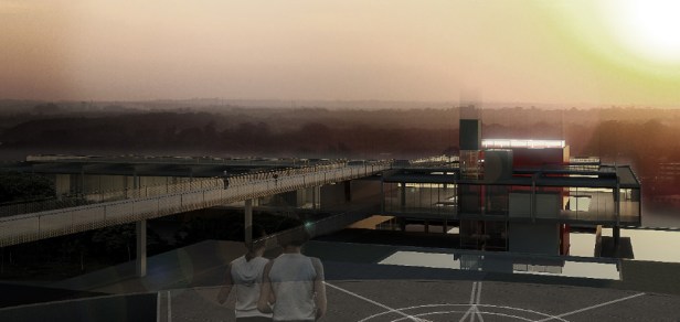 Vista a partir da futura Praça do Tempo e do Espaço Vista a partir da futura Praça do Tempo e do Espaço