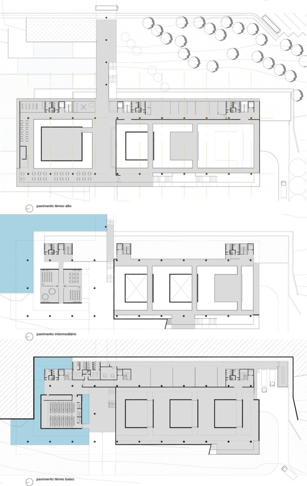Pavimentos térreo alto (N658), intermediário (N654) e térreo baixo (N650) Pavimentos térreo alto (N658), intermediário (N654) e térreo baixo (N650)
