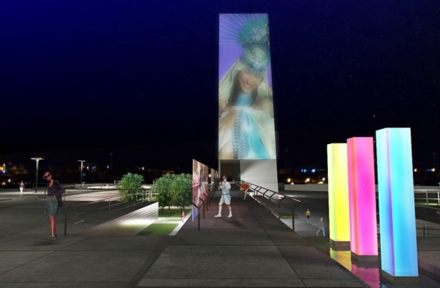 Vista do Marco a partir do início da passarela