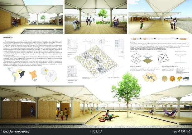 Premiados - Concurso de Ideias para o  Pavilhão Humanitário - Boa Vista - Roraima - Primeiro Lugar - Prancha 01