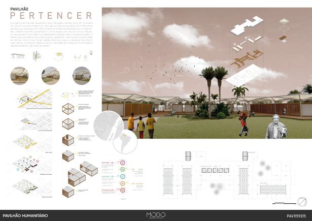 Premiados - Concurso de Ideias para o  Pavilhão Humanitário - Boa Vista - Roraima - Segundo Lugar - Prancha 01